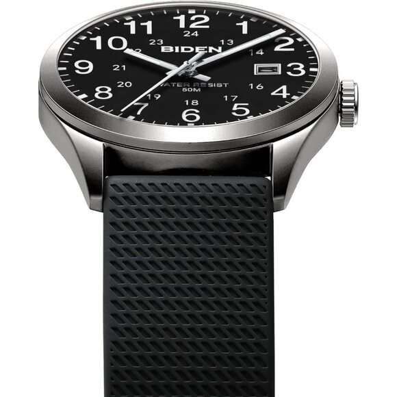 ⚡Silver Black Mens Watches Analog Quartz Sports Unisex Fashion Casual Designer - Picture 3 of 9